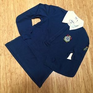 Sebago Women's Crested Navy Rugby Shirt M